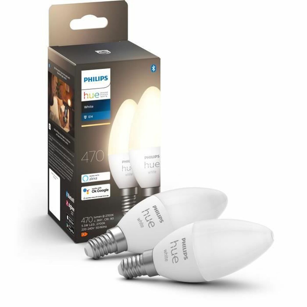 LED lemputė Philips 8719514320628 Balta F E14 E27 470 lm (2 vnt.)